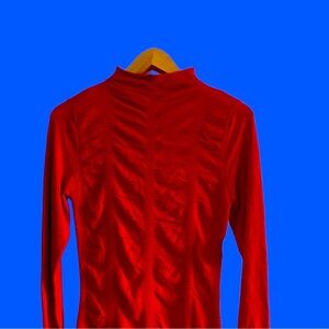 Stunning red bodycone dress, stretchy below knee.